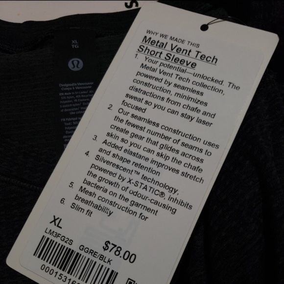 LULULEMON MEN'S METAL VENT TECH MIDWEIGHT HALF ZIP - GRAPHITE GRAY/BLACK - Picture 2 of 7